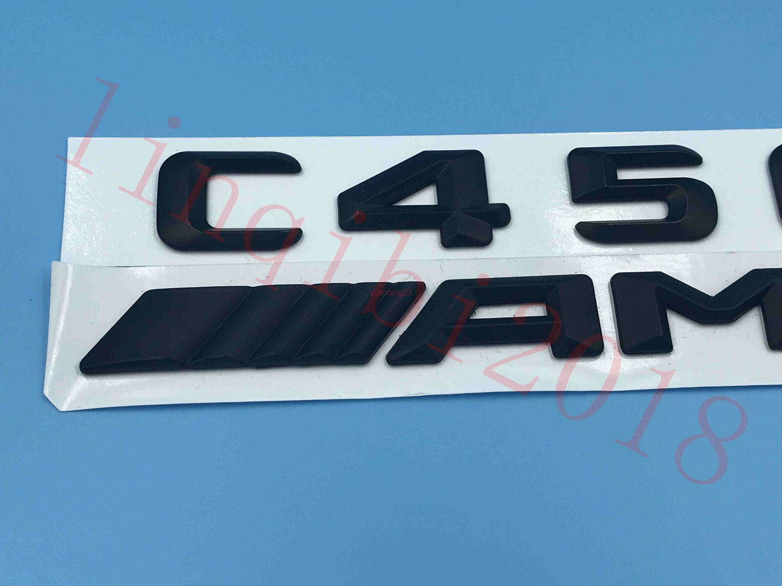Matte Black "C450 + AMG" Letters Trunk Embl Badge Sticker for NEW C450