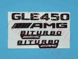 Gloss Black Flat "GLE450 AMG BITURBO" Trunk Embl Badge Sticker for Mercedes Benz