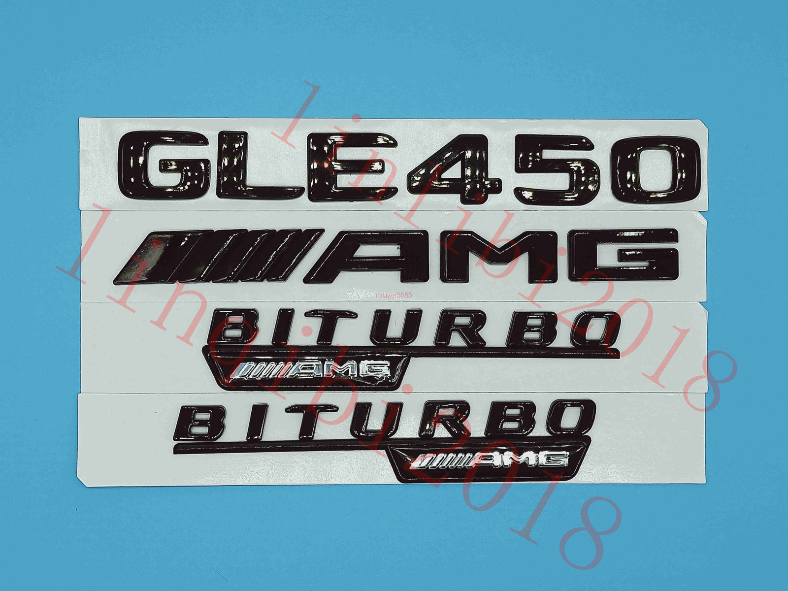 Gloss Black Flat "GLE450 AMG BITURBO" Trunk Embl Badge Sticker for Mercedes Benz
