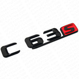 15-16 C63 S AMG Letter Emblem Trunk 3D Logo Badge Decorate Sport Gloss Black Red