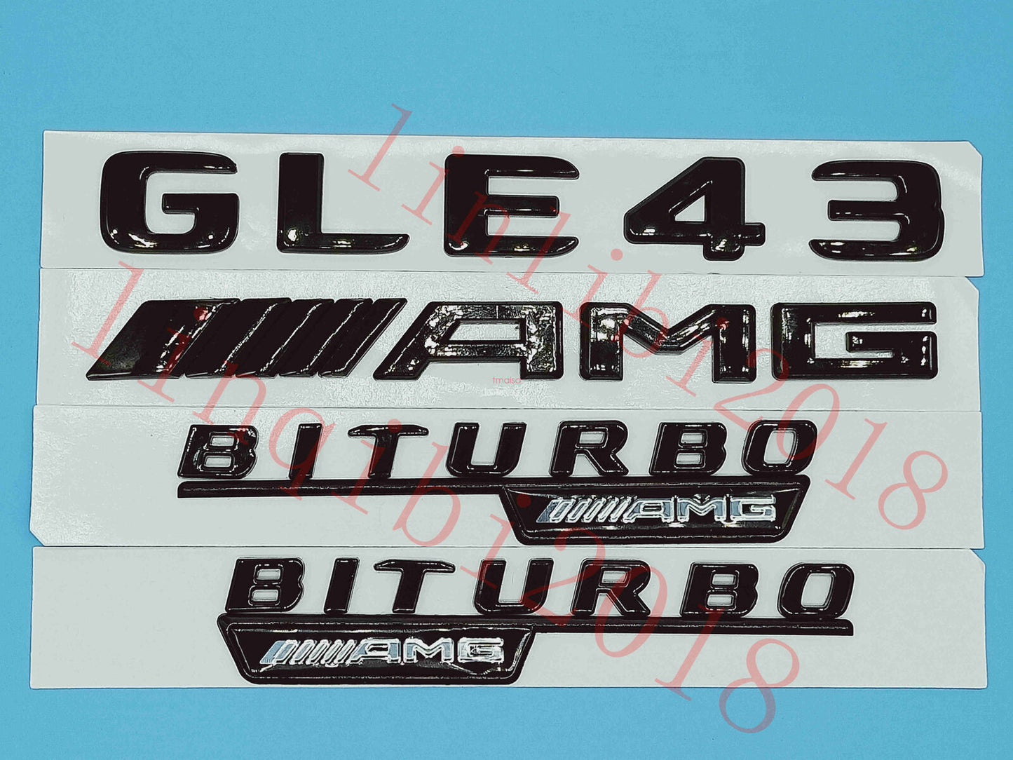 Gloss Black Flat " GLE43 AMG BITURBO" Trunk Embl Badge Sticker for Mercedes