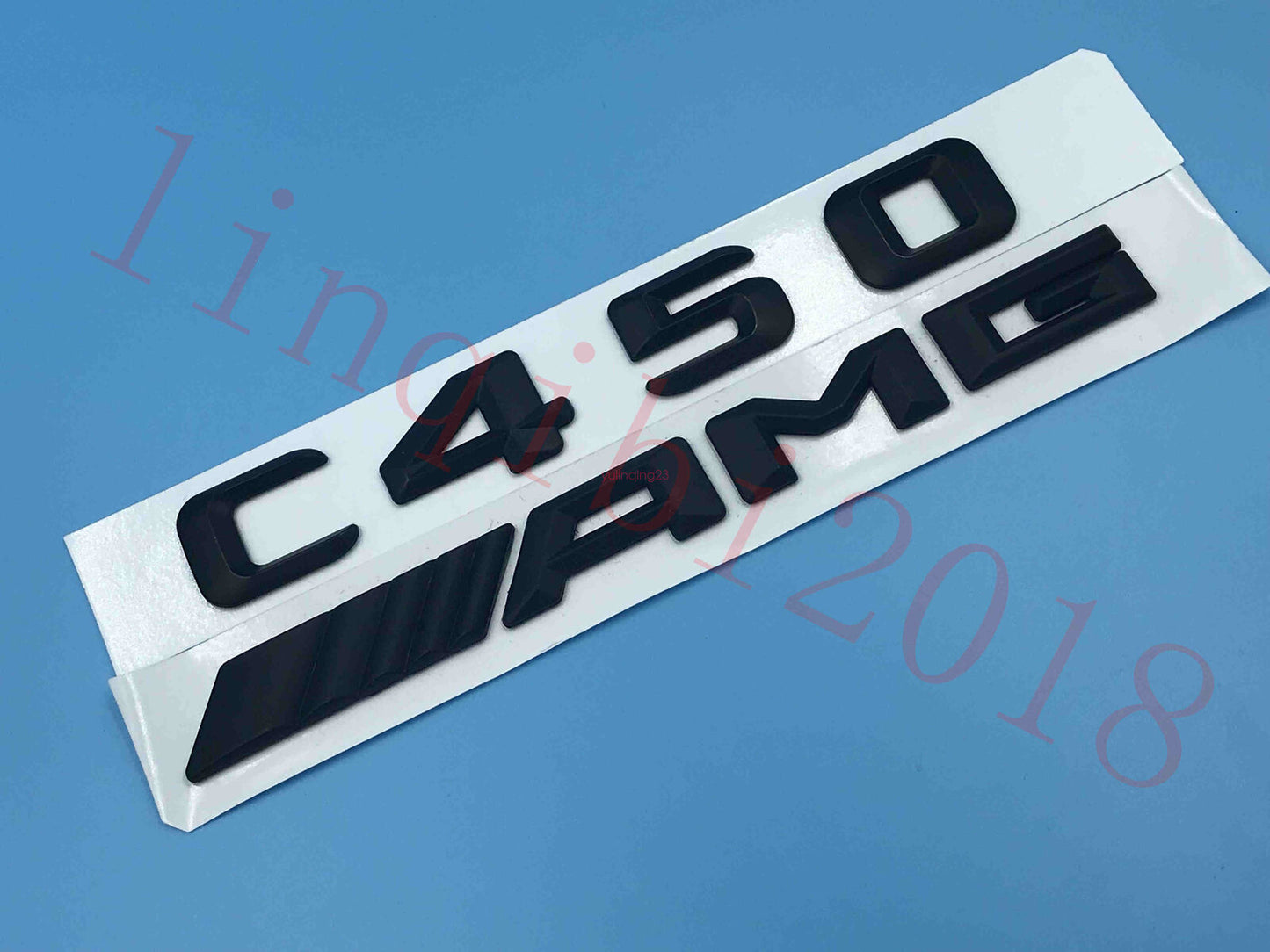 Matte Black "C450 + AMG" Letters Trunk Embl Badge Sticker for NEW SET C450