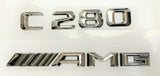 #1 C280 + AMG CHROME REPLACEMENT FOR MERCEDES REAR TRUNK EMBLEM BADGE DECAL LID