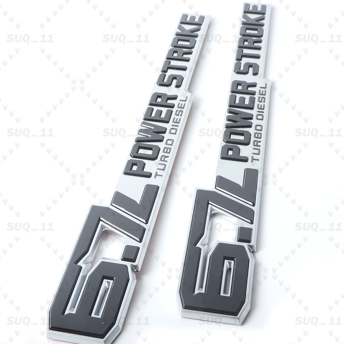 2x For 2023-2025 6.7L Door Emblem Chrome Black