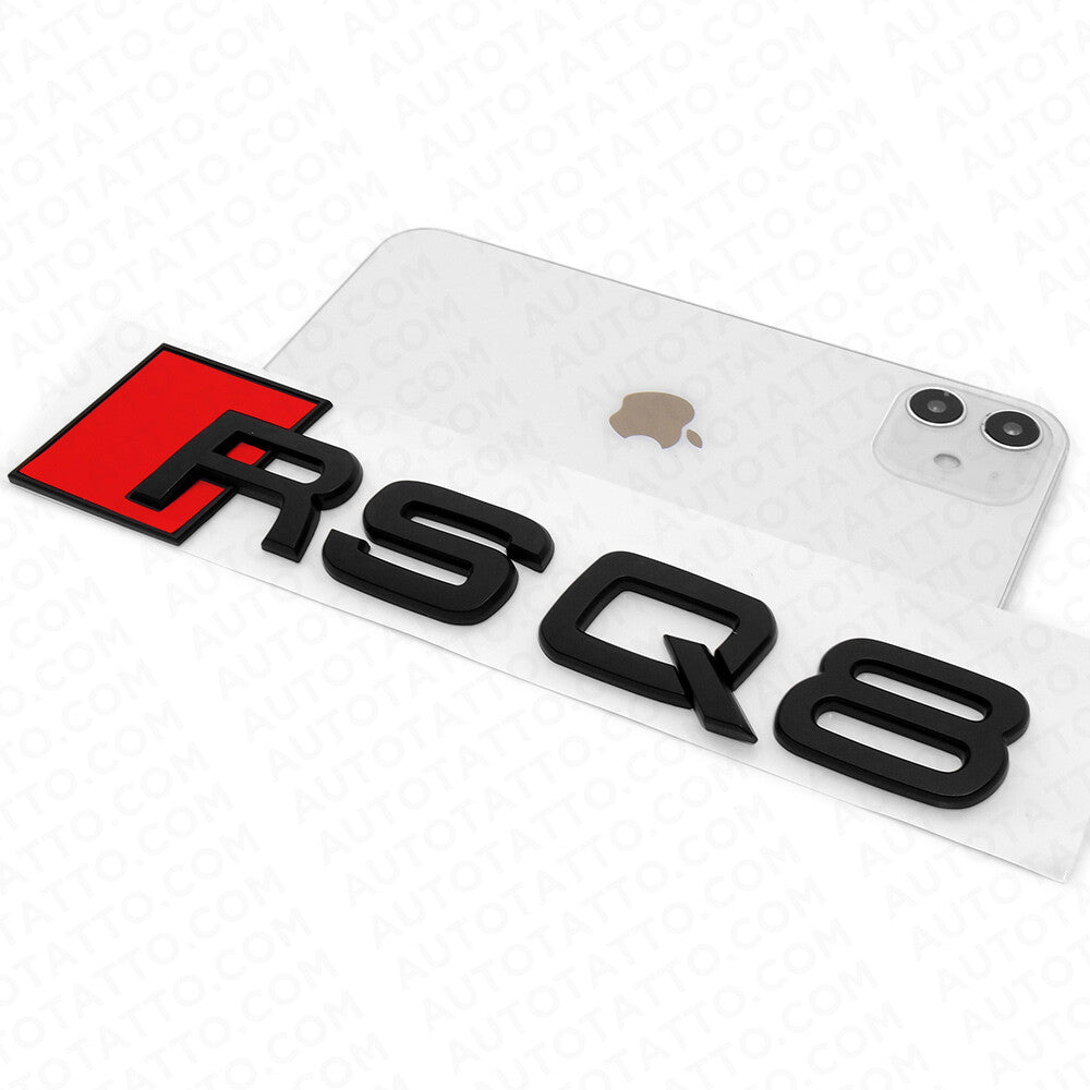Audi RS Q8 Matte Black Rear Letter Liftgate Nameplate Trunk Emblem Badge Sport