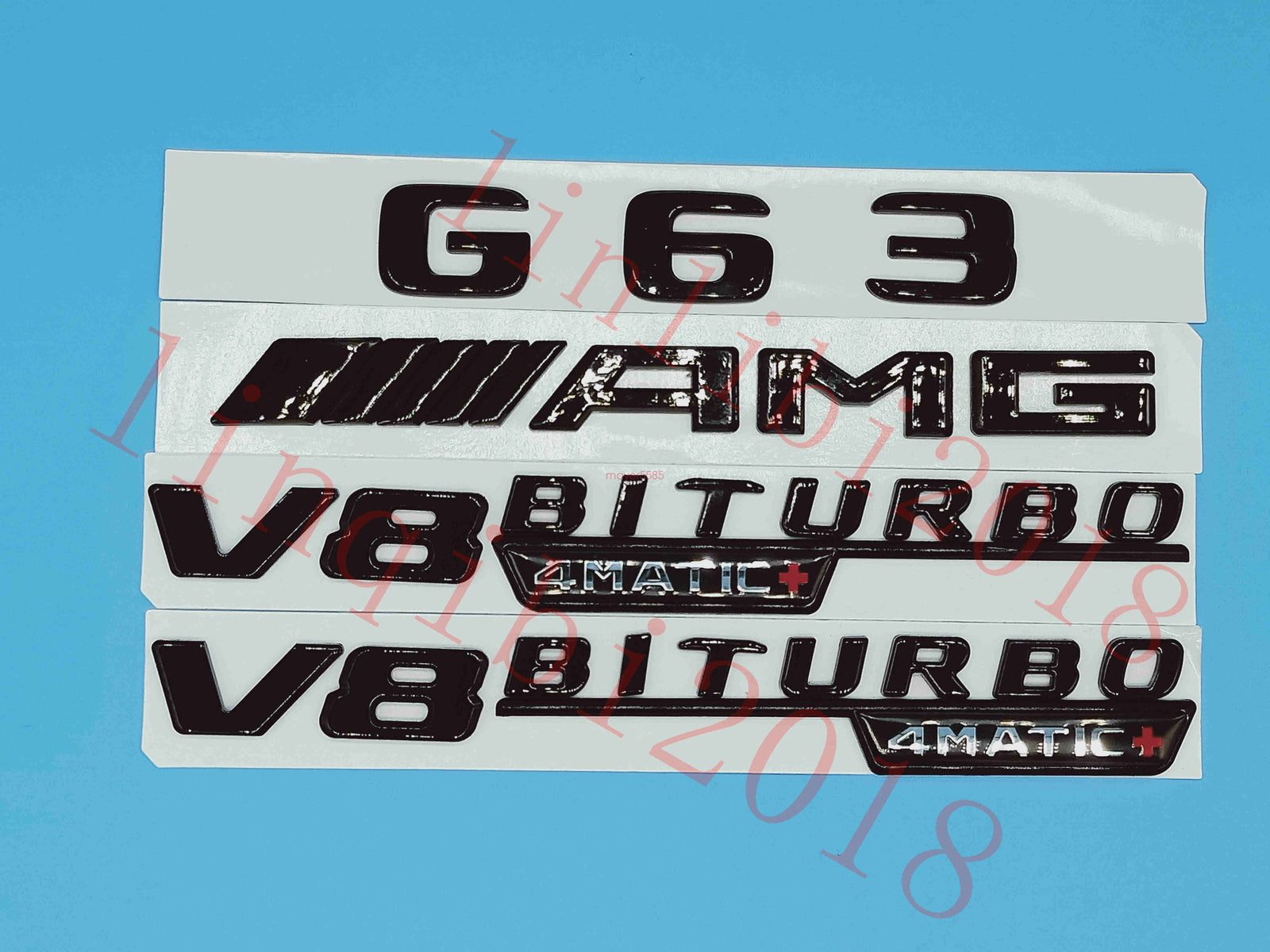 Gloss Black Flat G63 AMG V8 BITURBO Trunk Embl Badge Sticker for Mercedes Benz