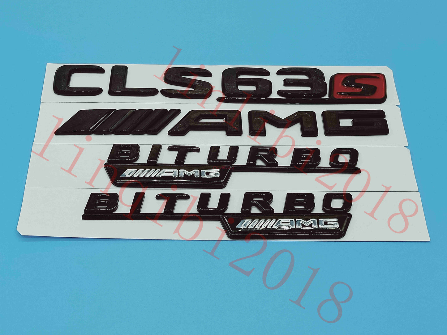 Gloss Black Flat "CLS63s AMG BITURBO" Trunk Embl Badge Sticker for Mercedes Benz