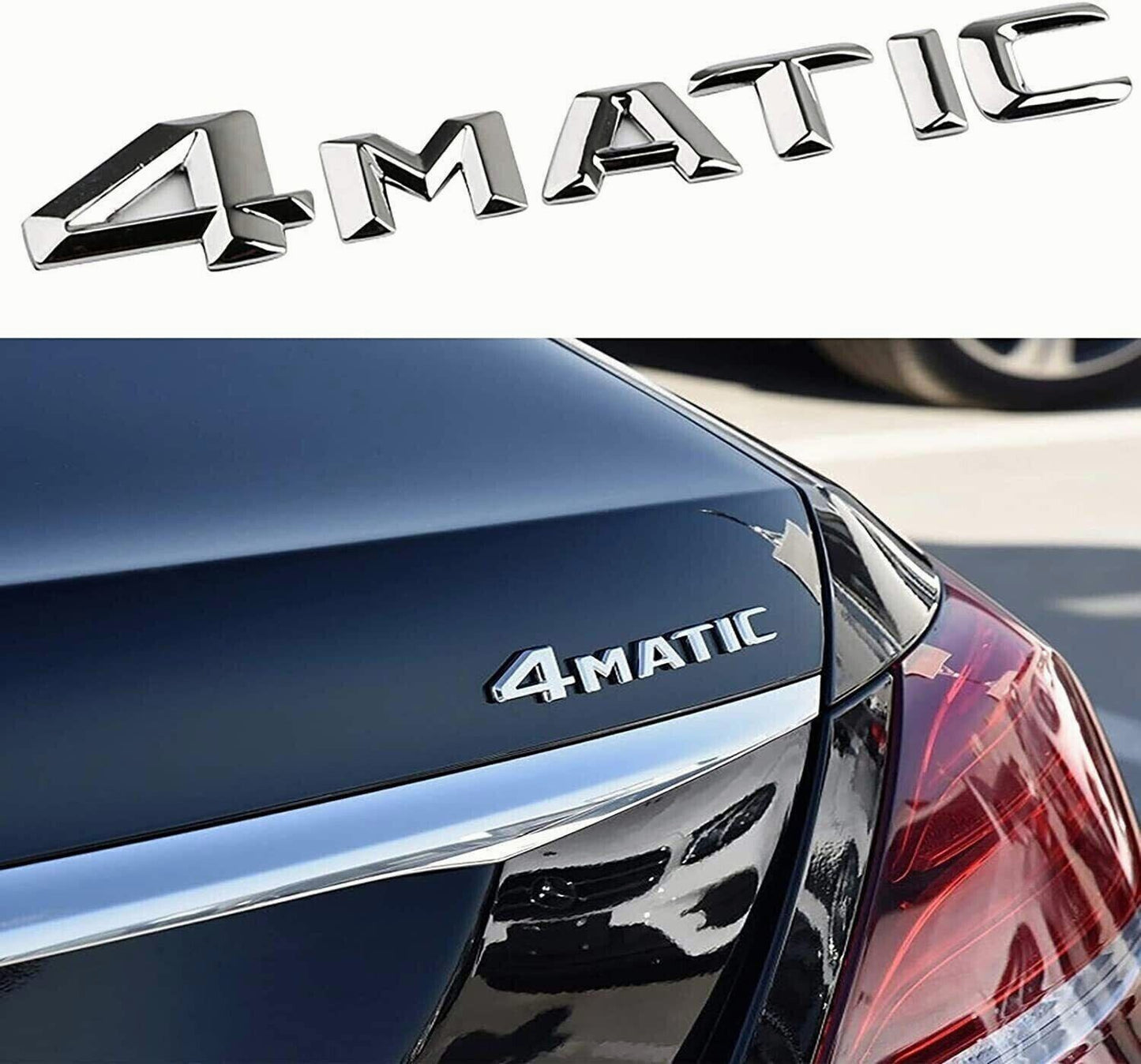 3D 4MATIC  ABS Letter Emblem for Rear Trunk Emblem Badge Chrome Sticker