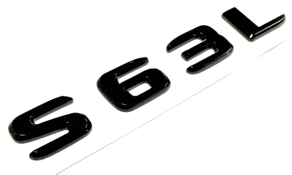1PCS GlOSS BLACK S63L FOR MERCEDES S63 REAR TRUNK EMBLEM BADGE NAMEPLATE DECAL