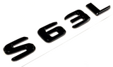 1PCS GlOSS BLACK S63L FOR MERCEDES S63 REAR TRUNK EMBLEM BADGE NAMEPLATE DECAL