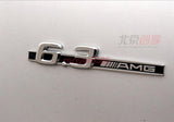 4pcs Chrome E63 AMG 6.3 AMG Trunk Emblem Badge Sticker for Mercedes Benz E63