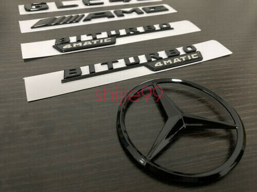 Gloss Black GLC43 AMG Biturbo 4matic And Rear STAR emblem for GLC X253 Series
