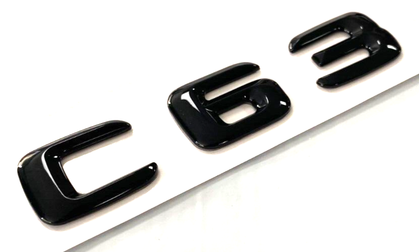 1X BLACK C63 FOR MERCEDES C63 REAR TRUNK NAMEPLATE EMBLEM BADGE DECAL
