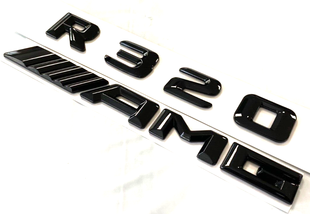 BLACK R320+AMG FOR MERCEDES R320 REAR TRUNK LIFTGATE EMBLEM BADGE NAMEPLATE