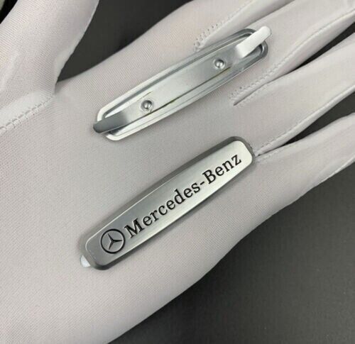 2 Pcs Car Emblems Front Seat Tuning Badges Metal Fit For Mercedes AMG Logo