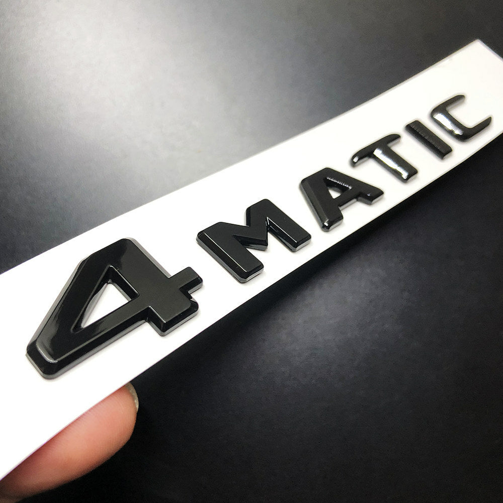 4Matic Gloss Black Car Rear Trunk Lid Sticker Emblem For Mercedes-Benz 2017-23