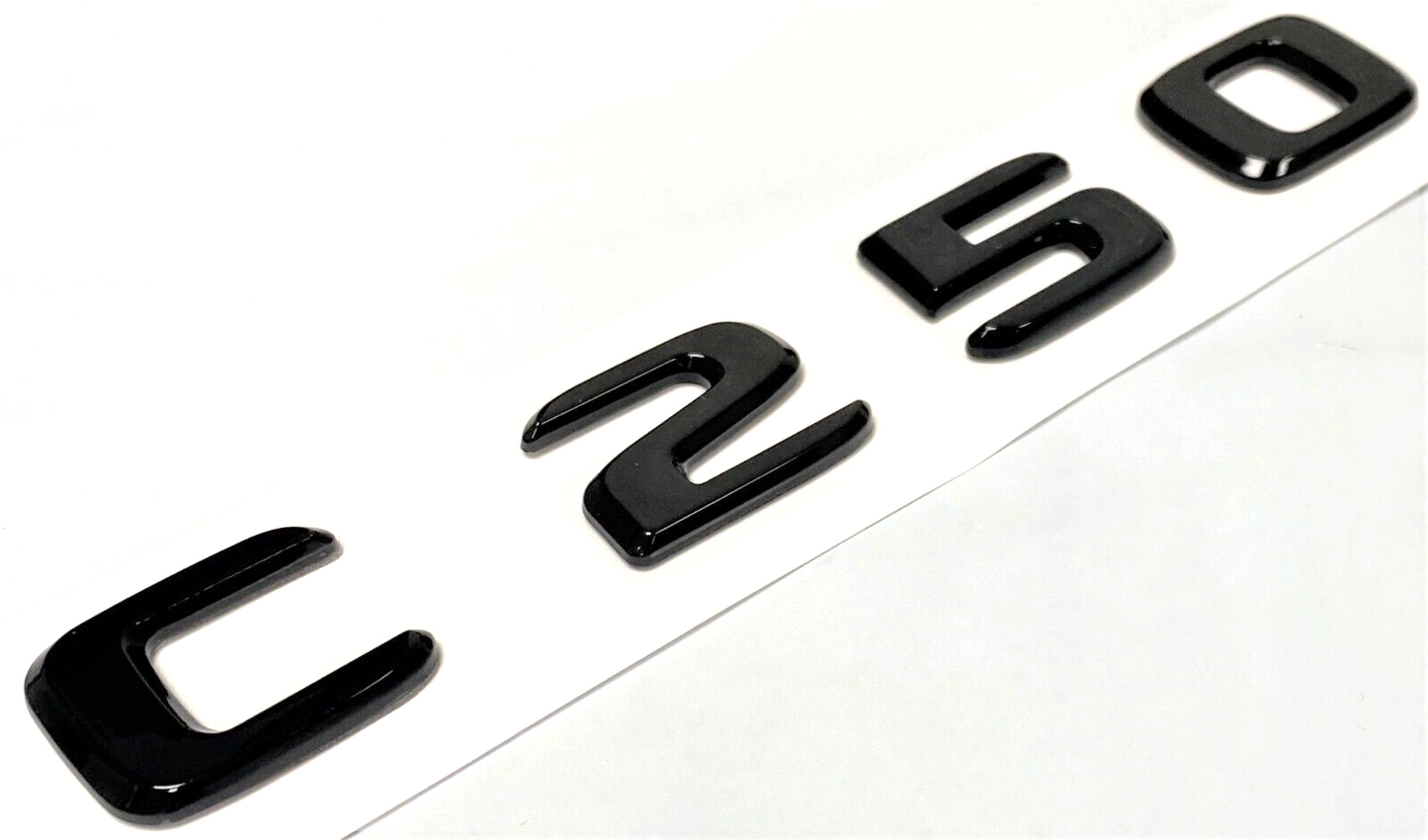 C250 BLACK For MERCEDES REAR TRUNK EMBLEM BADGE NAMEPLATE DECAL LETTERS