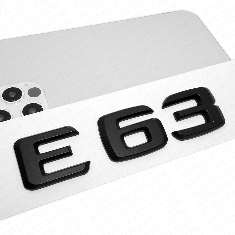 07-13 E 63 AMG Letter Emblem 3D Trunk Logo Nameplate Badge Decorate Sport Black