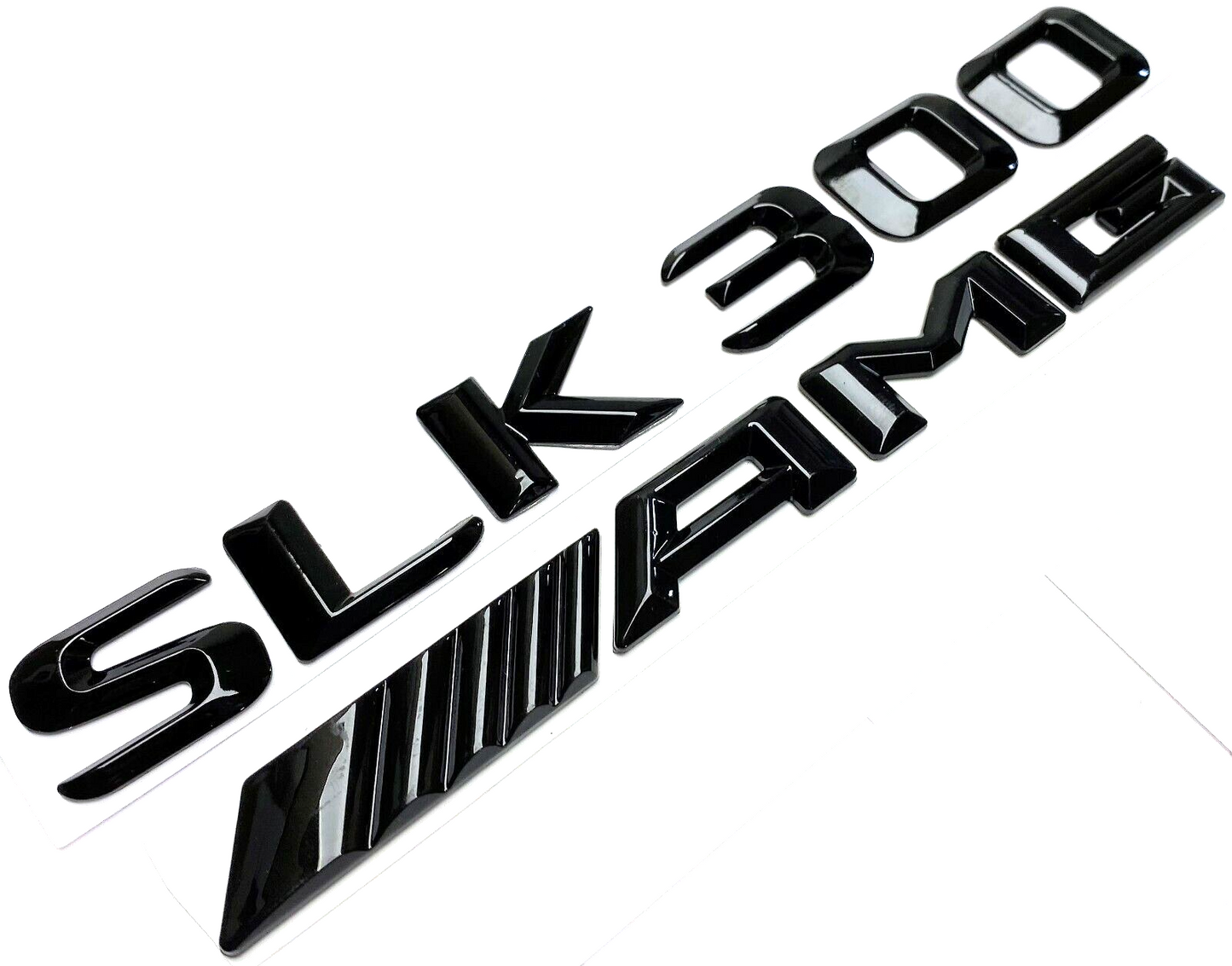 #1 BLACK SLK300 + AMG REPLACEMENT FOR MERCEDES REAR TRUNK EMBLEM BADGE DECAL LID