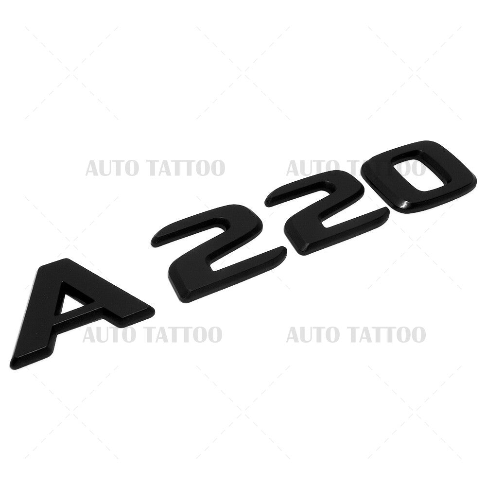 A220 AMG Sport Letter Emblem 3D Trunk Logo Nameplate Badge Decorate Matte Black