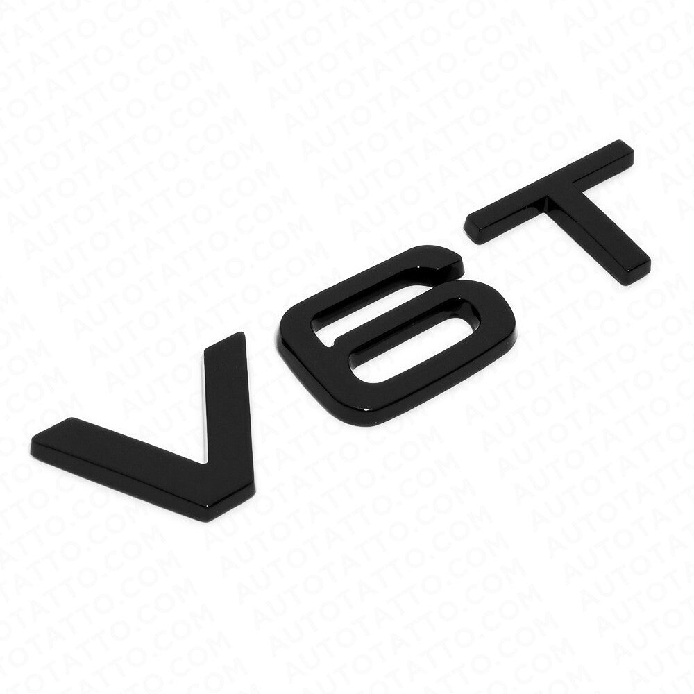 Audi Gloss Black V6T Side Fender Marker Letter Nameplate Emblem Badge Sport