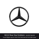 For Mercedes Benz Rear Boot Trunk Star Badge S Class W222 Black Emblem 2014-20