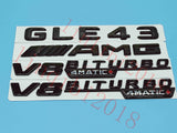 Gloss Black Flat GLE43 AMG V8 BITURBO Trunk Embl Badge Sticker for Mercedes Benz