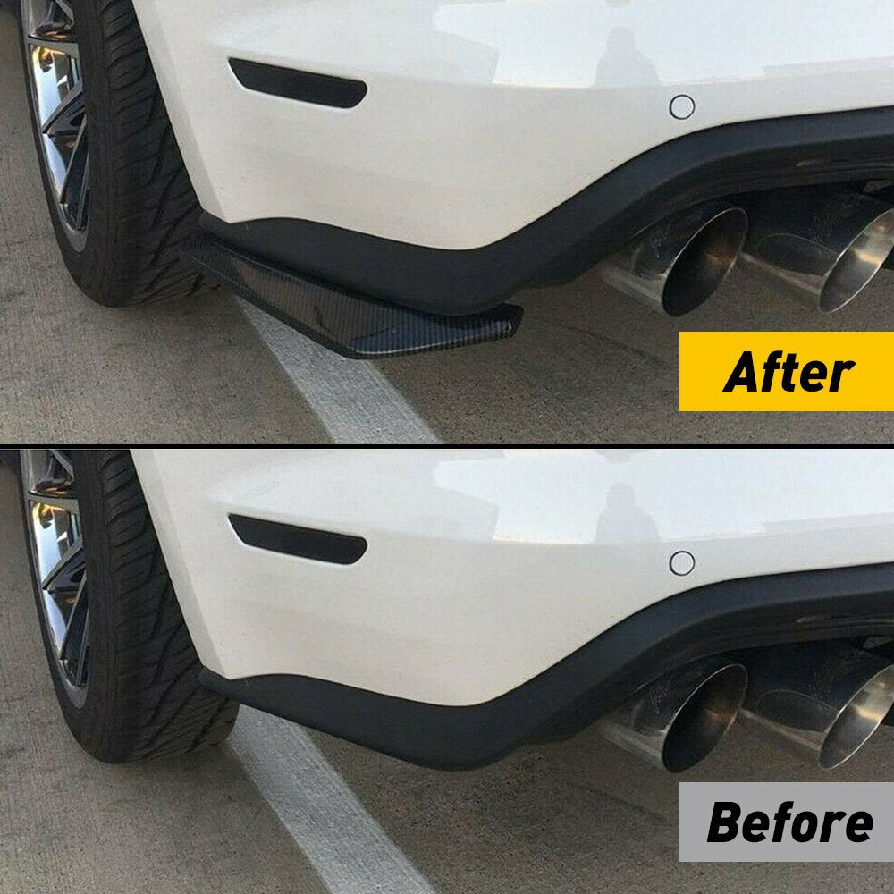 2pcs Polished Car Rear Bumper Lip Diffuser Splitter Canard Protector Accessories
