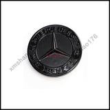 57mm Glossy Black Flat Hood Ornament Badge Emblem For C-class W205