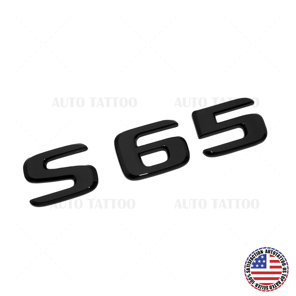 18-21 S 65 AMG Letter 3D Emblem Trunk Logo Nameplate Badge Decorate Gloss Black