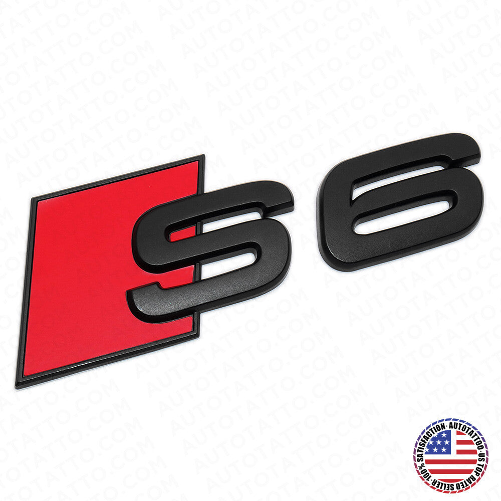 Audi S6 Matte Black Rear Letter Tail Nameplate Trunk Emblem Badge Sport Sline