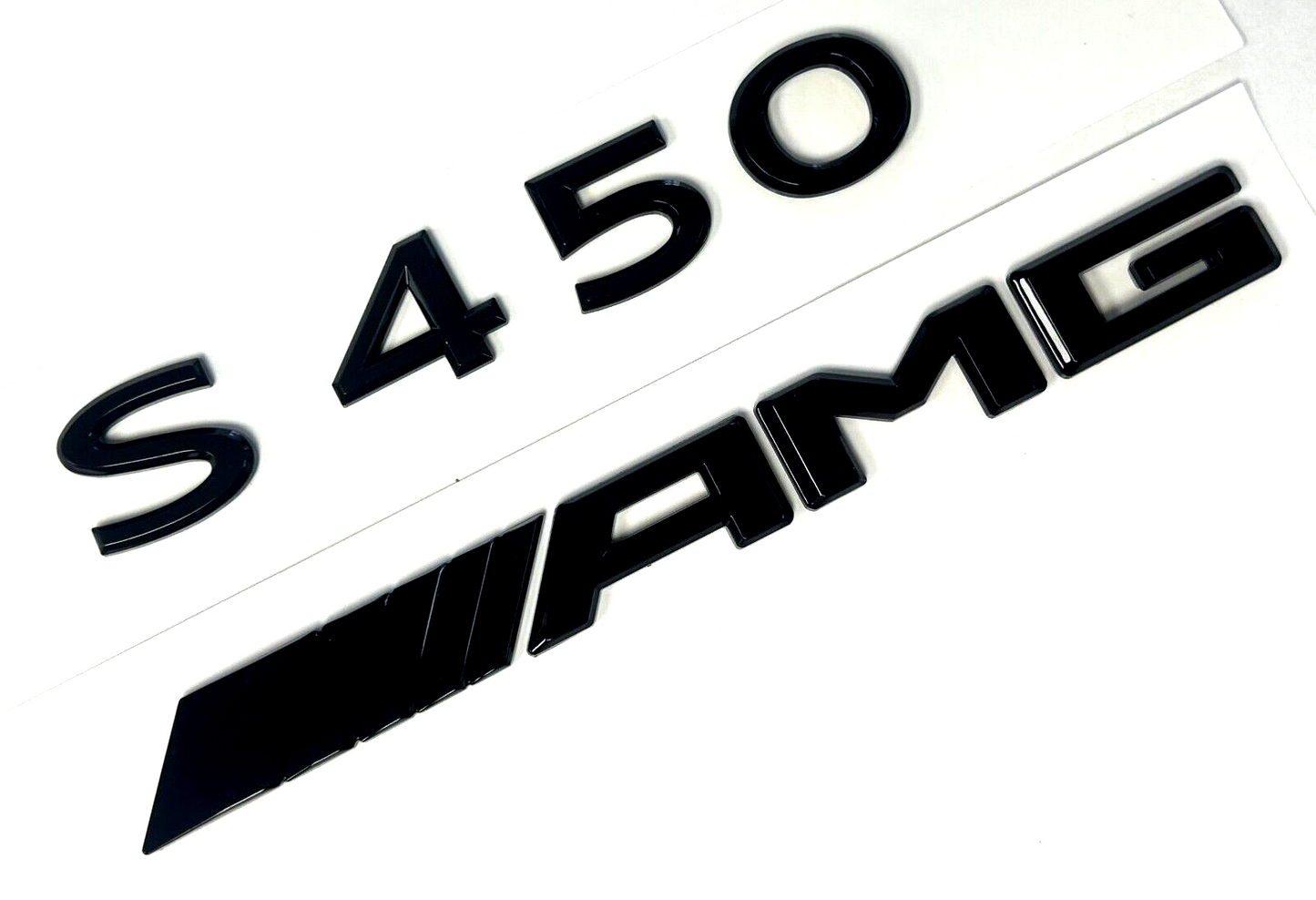 #3 BLACK S450 + AMG REPLACEMENT FOR MERCEDES REAR TRUNK NAMEPLATE EMBLEM BADGE