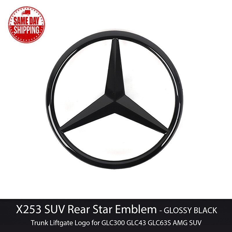 A2538170016 For Mercedes Benz Gloss Black GLC x253 Rear Star Badge 2016-2020