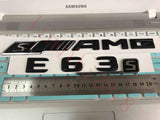 Matt black "s E63 + AMG s" Letters Trunk Emblem Badge Sticker
