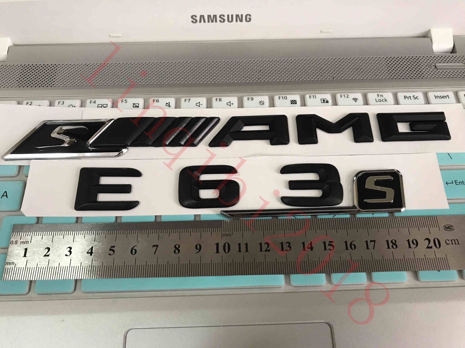 Matt black "s E63 + AMG s" Letters Trunk Emblem Badge Sticker