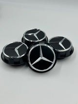 4pcs Mercedes Benz C63s E63s CLS63s AMG Black Chrome Center Caps Screw On 60mm