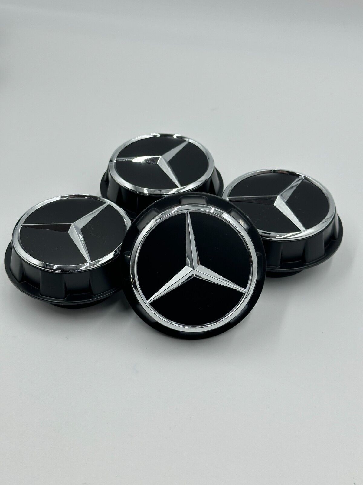 4pcs Mercedes Benz C63s E63s CLS63s AMG Black Chrome Center Caps Screw On 60mm