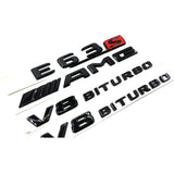 4pcs Gloss Black Letters E63s AMG V8 BITURBO Badges Emblems for Mercedes W213