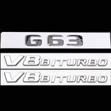 G63 AMG V8BITURBO Rear Star Emblem Chrome Badge Combo Set for Mercedes W463 W464