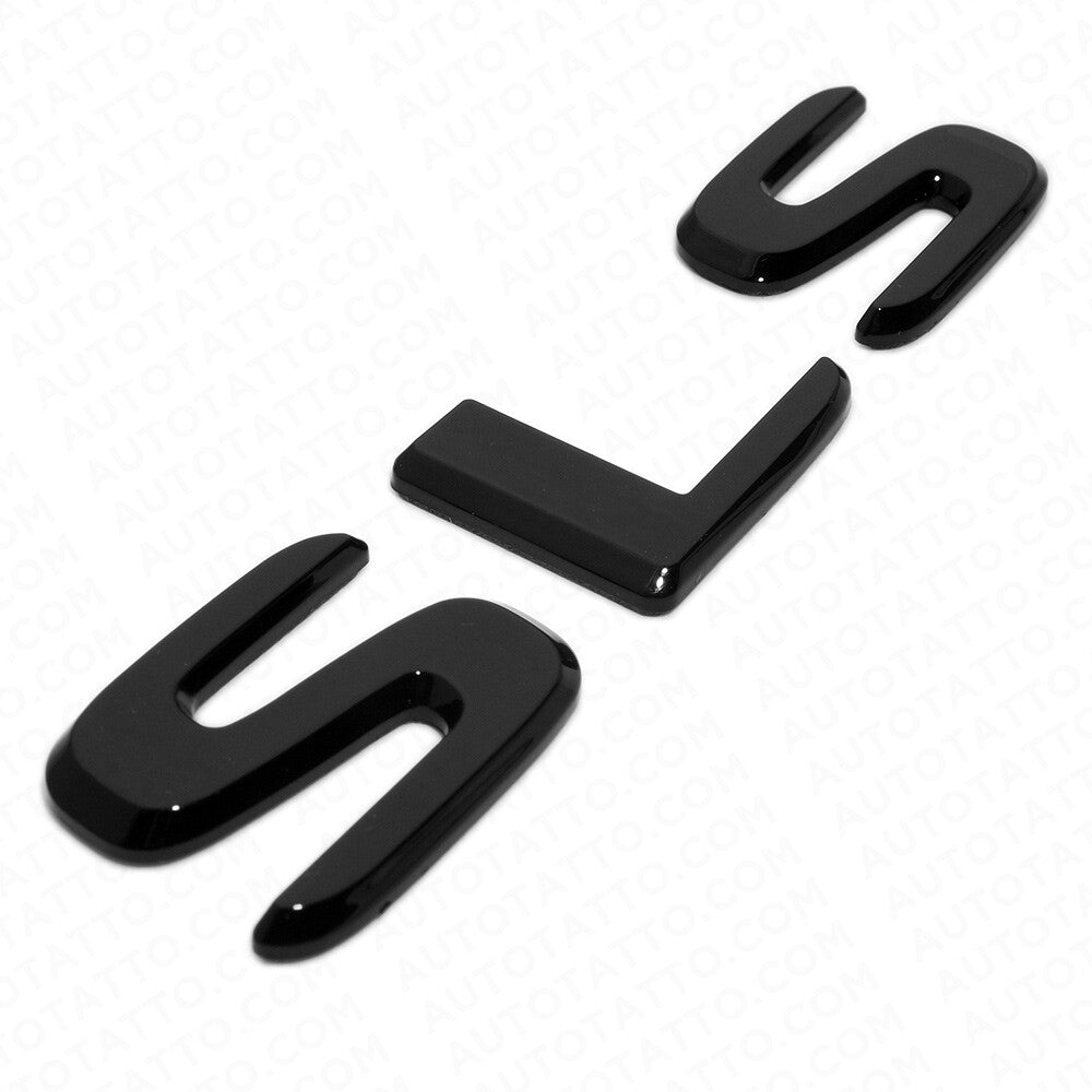 Benz SLS AMG Letter Emblem Trunk Logo Nameplate Badge Decorate Sport Gloss Black
