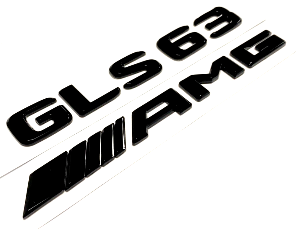 For Mercedes-Benz GLS63 AMG Rear Trunk Emblem Badge Set Gloss BLACK