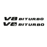 AMG V8 BITURBO Rear Star Emblem Black Badge Combo Set for MB W222 Sedan 2007-13