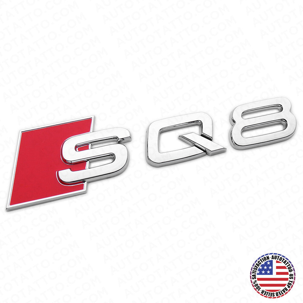 Audi SQ8 OEM Chrome Rear Letter Liftgate Nameplate Trunk Emblem Badge Sport