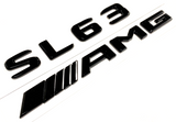 BLACK SL63 + AMG FOR MERCEDES REAR TRUNK EMBLEM BADGE NAMEPLATE DECAL NUMBERS