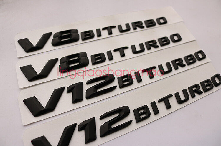 Black GLA45 + AMG + 4 MATIC + TURBO Trunk Emblem Badge Sticker for Mercedes