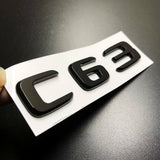 1Pcs C63 Chrome Decals Badge Car Rear Trunk Lid Sticker Emblem For Mercedes-Benz