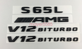 S65L AMG V12 BITURBO Trunk Emblem Badge Sticker for Mercedes Benz Matte black