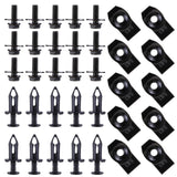 Nissan 35 Pcs Body Bolts & U-nut Clips- M6 Engine Under Cover Splash Shield