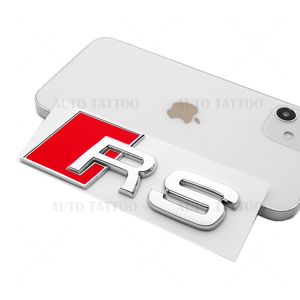 Audi RS Sport Rear Letter Tail Nameplate Trunk Emblem Badge Sport Chrome