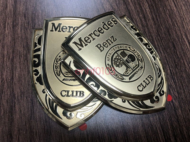 Golden AFFALTERBACH Club For Mercedes Benz Car Body Emblem Rear Trunk Lid Badge